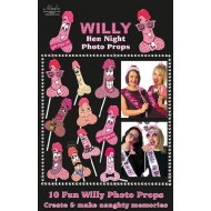 Hen Party Willy Photo Props x10 